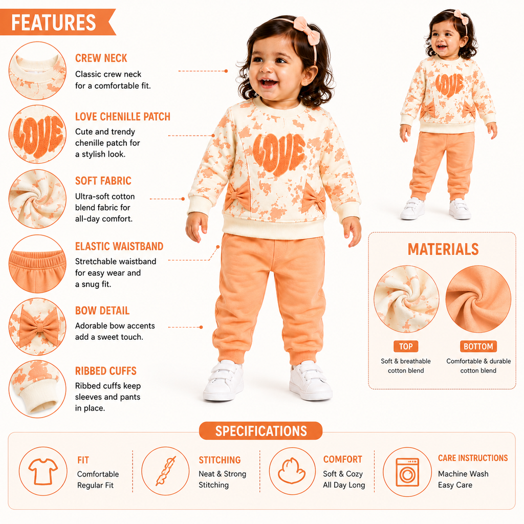 Girls LOVE Patch 2-Piece Outfit Set