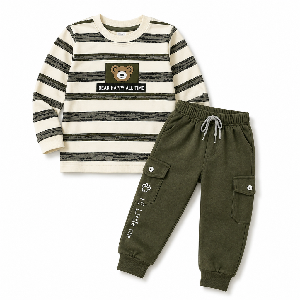 Boys Bear 2-Piece Jogger Pants Outfit Set