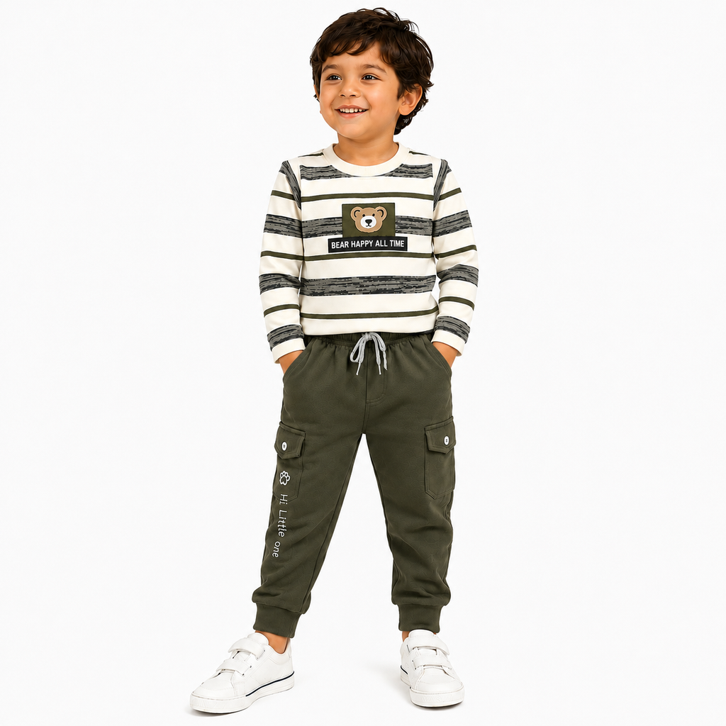 Boys Bear 2-Piece Jogger Pants Outfit Set