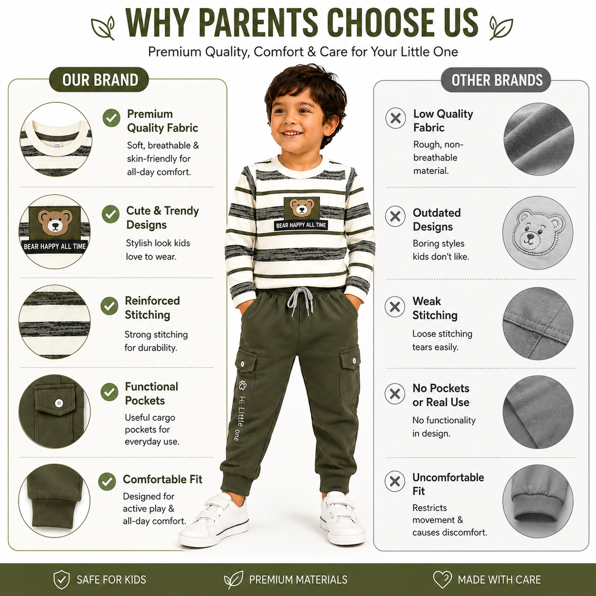 Boys Bear 2-Piece Jogger Pants Outfit Set
