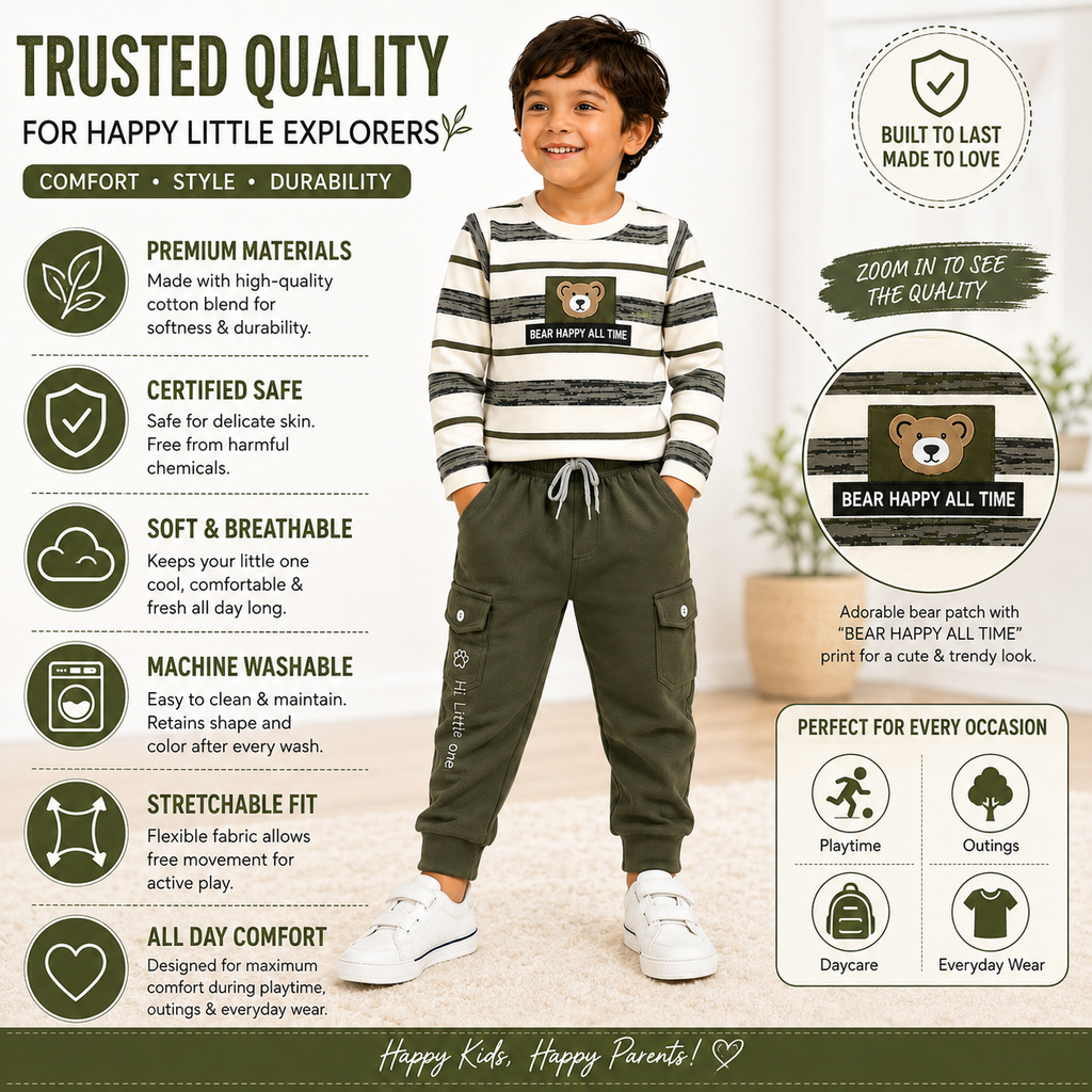 Boys Bear 2-Piece Jogger Pants Outfit Set
