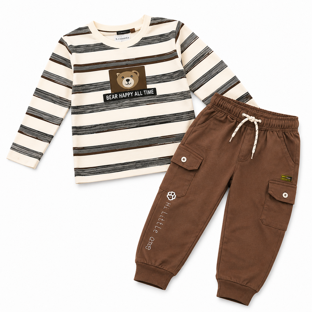 Boys Bear 2-Piece Jogger Pants Outfit Set