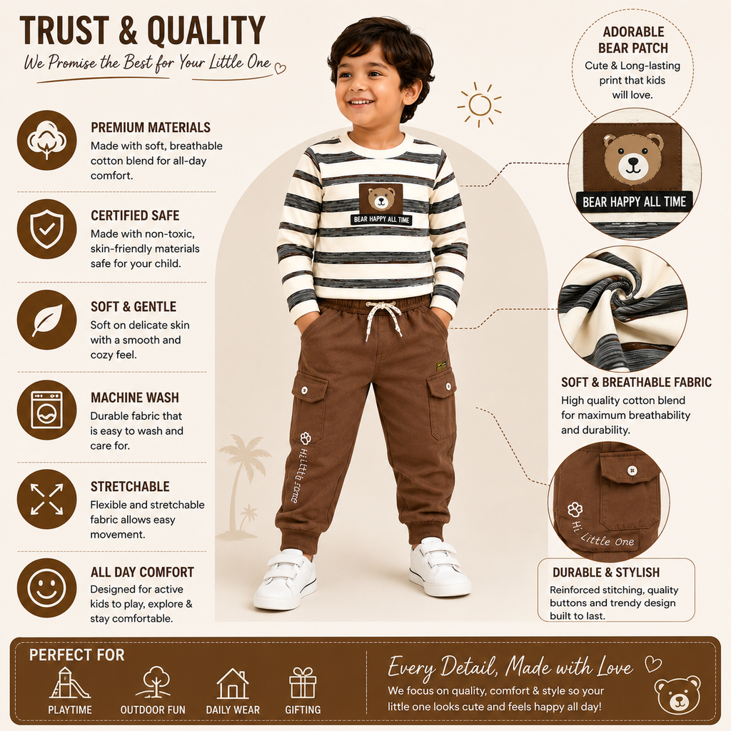 Boys Bear 2-Piece Jogger Pants Outfit Set