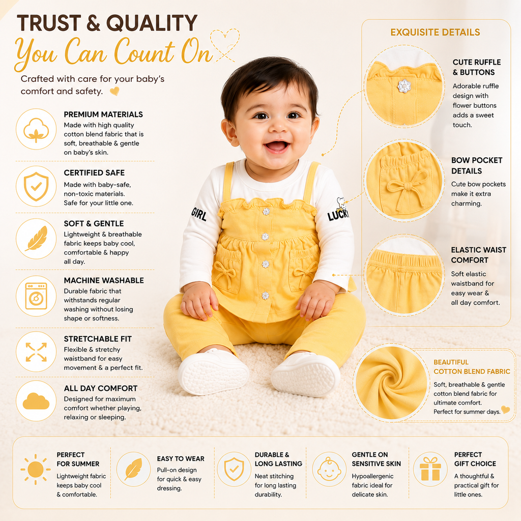 Baby Girl 3-Piece Ruffle Outfit Set