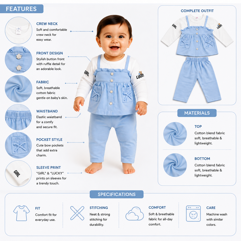 Baby Girl 3-Piece Ruffle Outfit Set