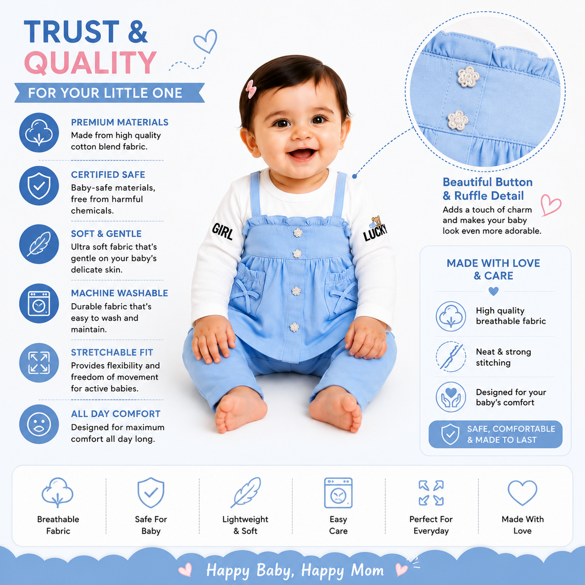 Baby Girl 3-Piece Ruffle Outfit Set