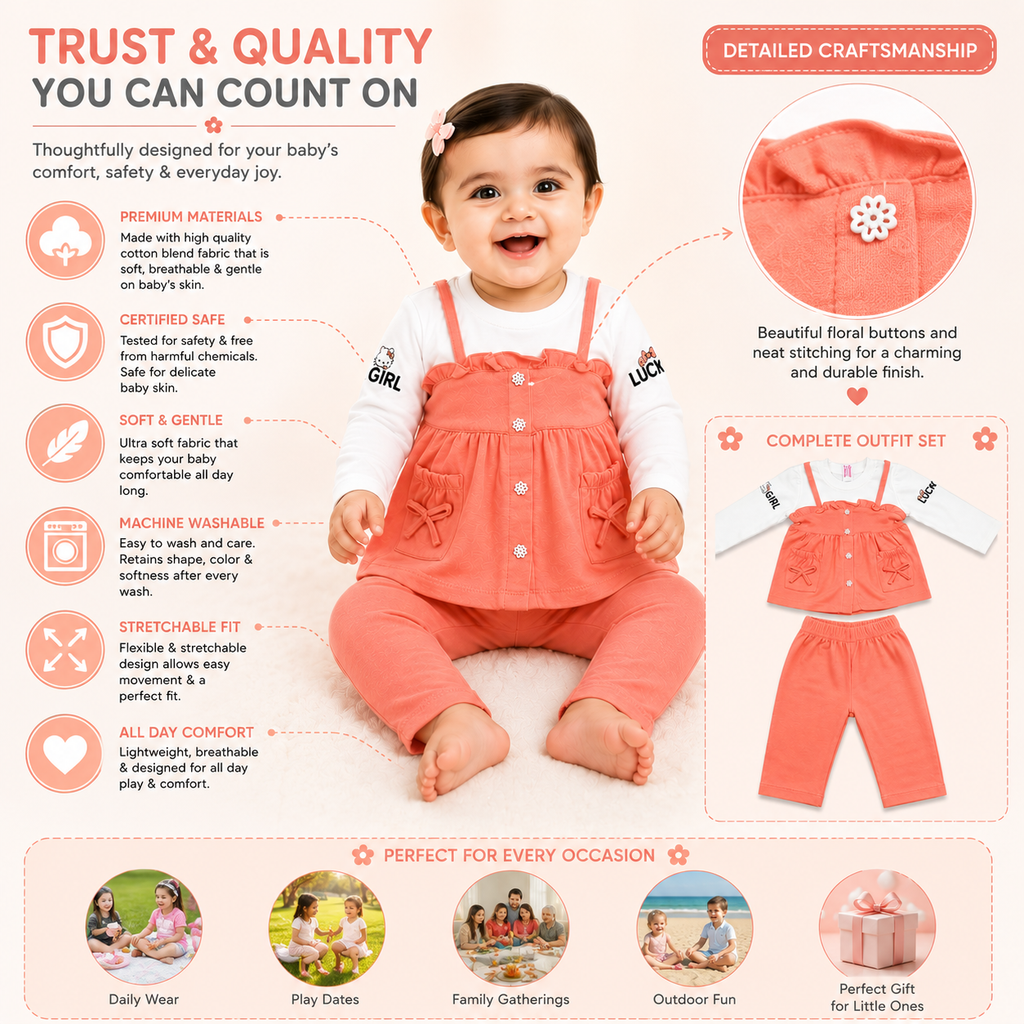 Baby Girl 3-Piece Ruffle Outfit Set