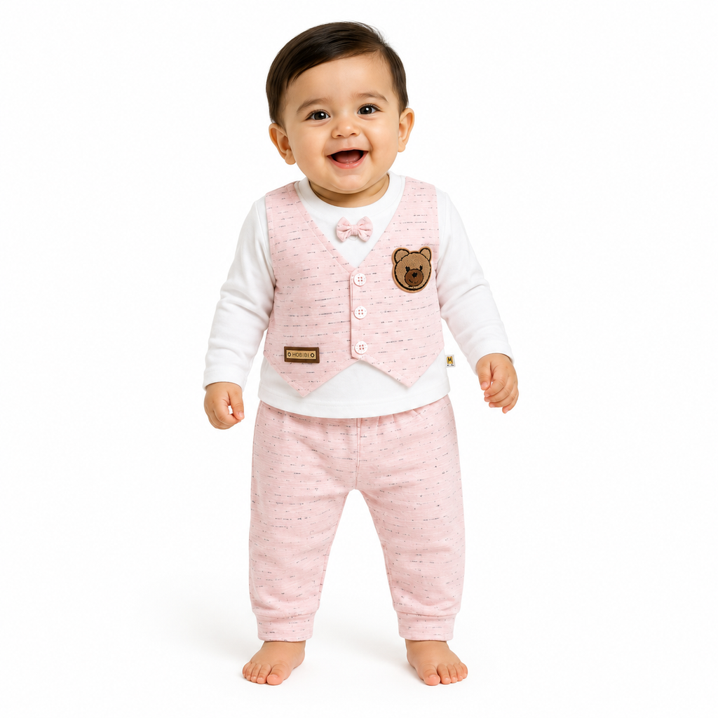 Baby Bear Vest 2-Piece Outfit Set