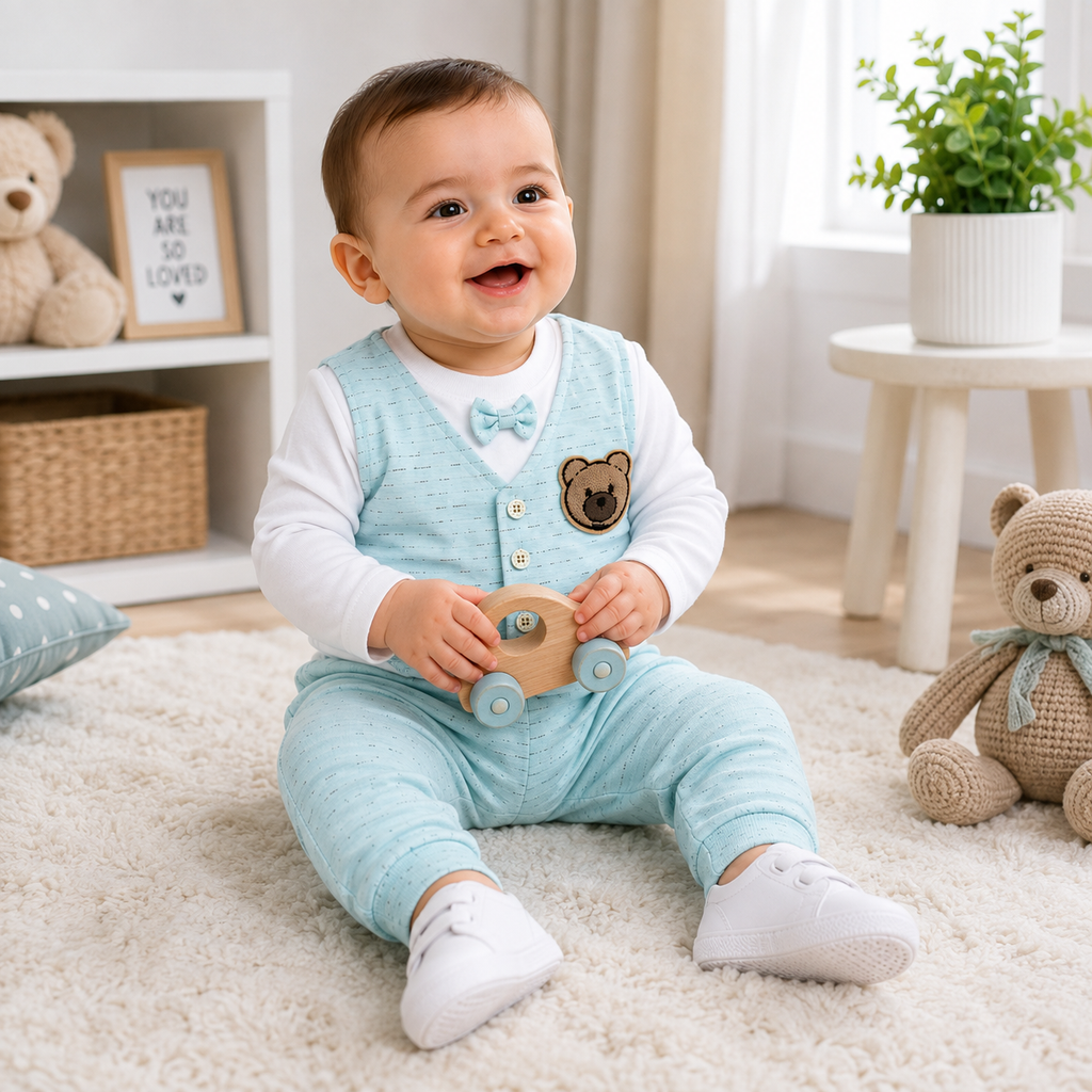Baby Bear Vest 2-Piece Outfit Set
