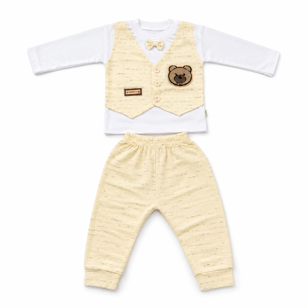 Baby Bear Vest 2-Piece Outfit Set