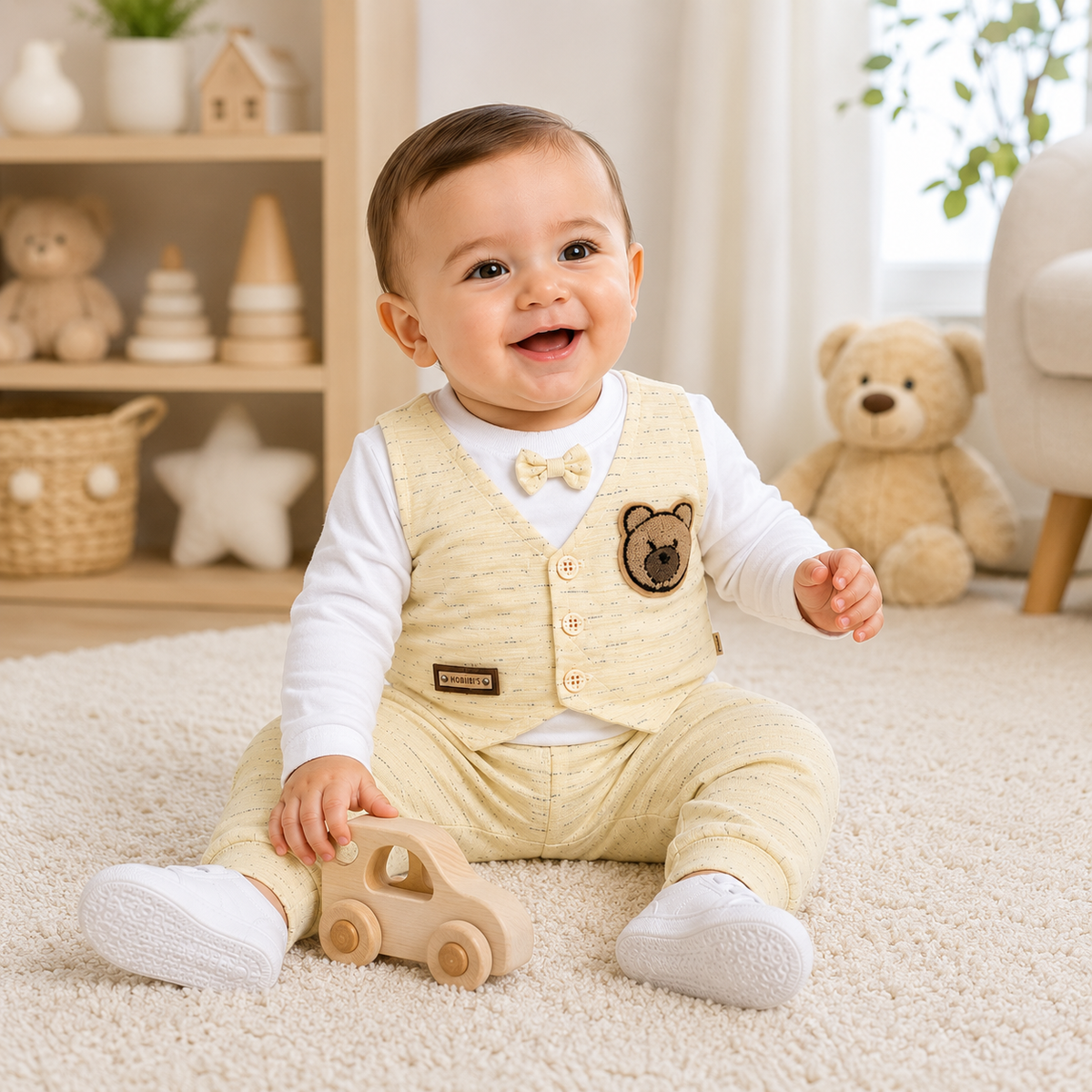 Baby Bear Vest 2-Piece Outfit Set