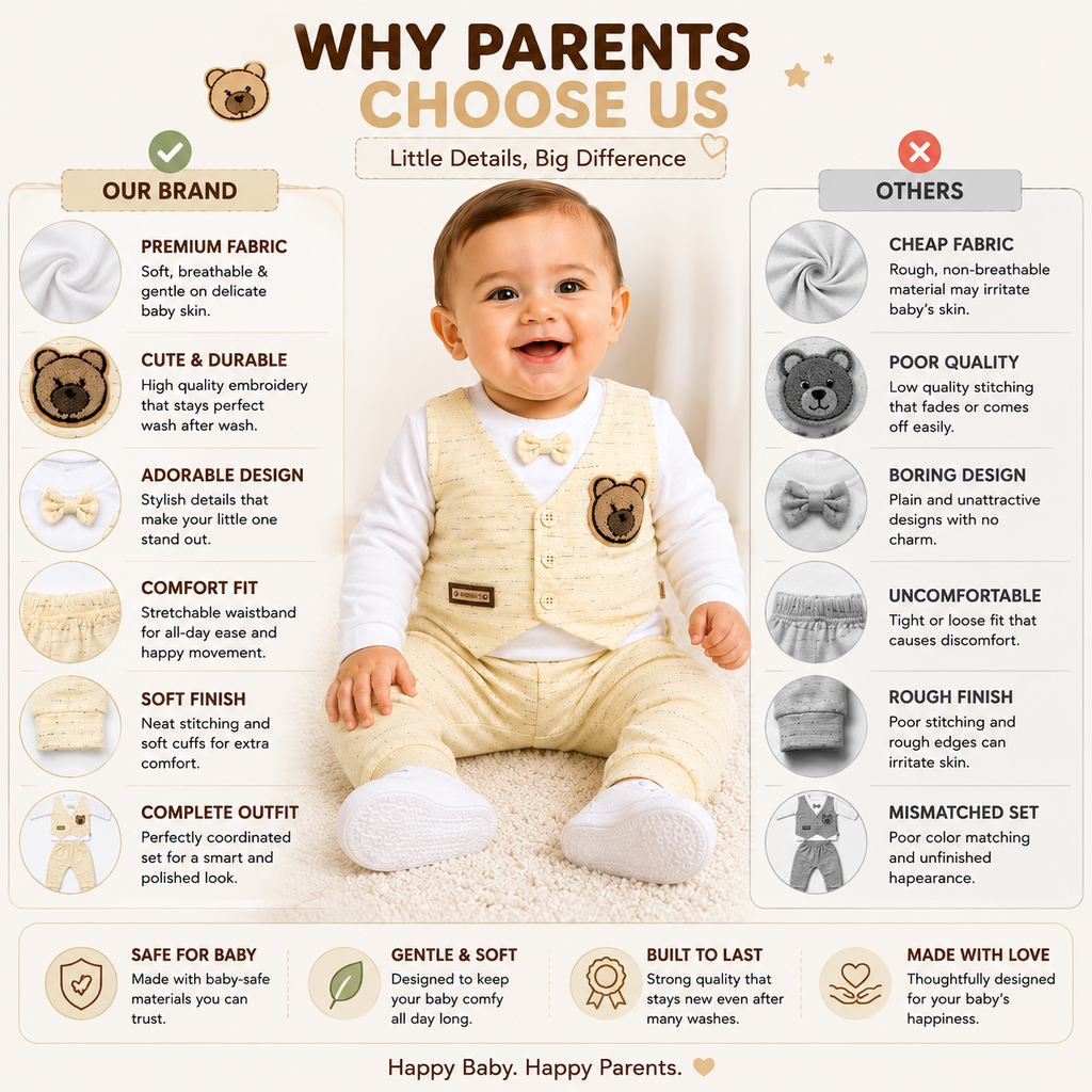 Baby Bear Vest 2-Piece Outfit Set