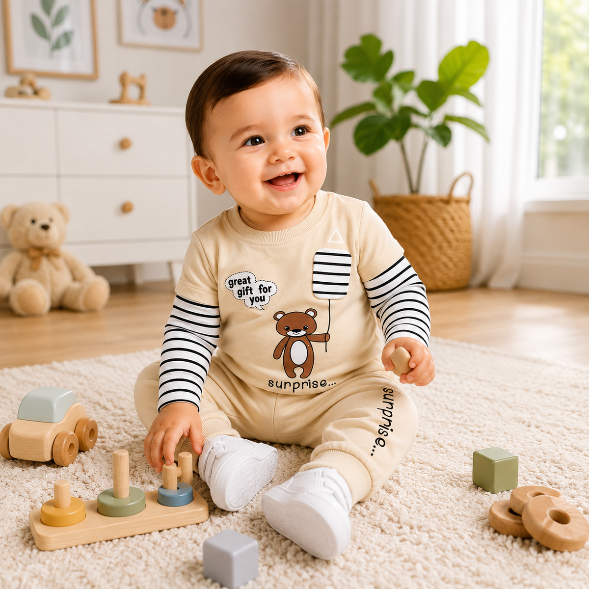 Baby Teddy Bear 2-Piece Outfit Set