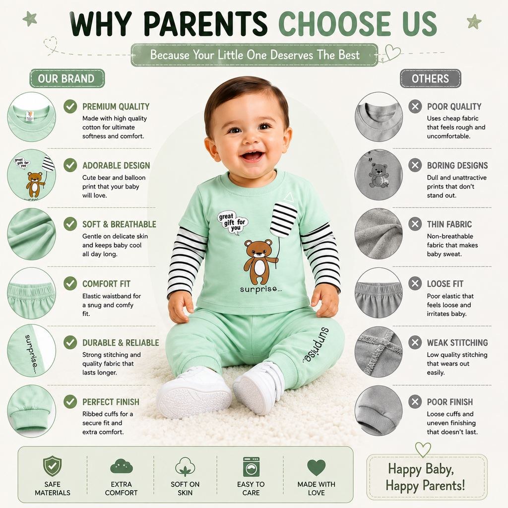 Baby Teddy Bear 2-Piece Outfit Set