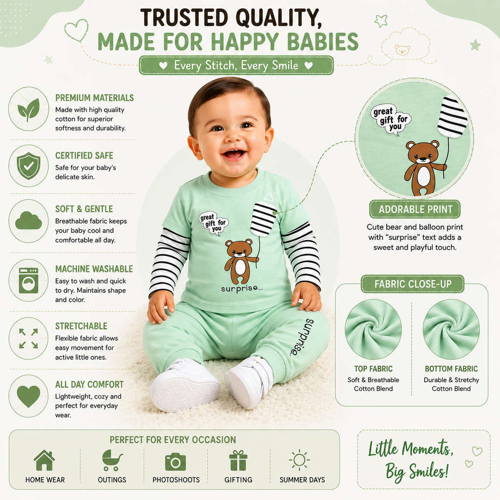 Baby Teddy Bear 2-Piece Outfit Set