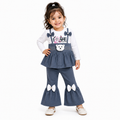 Girls Bear Bow 2-Piece Outfit Set