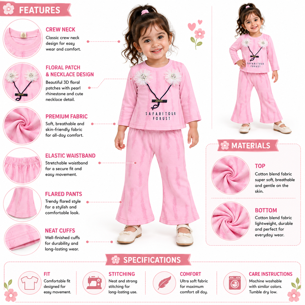 Baby Girls 2 Piece Floral Outfit Set