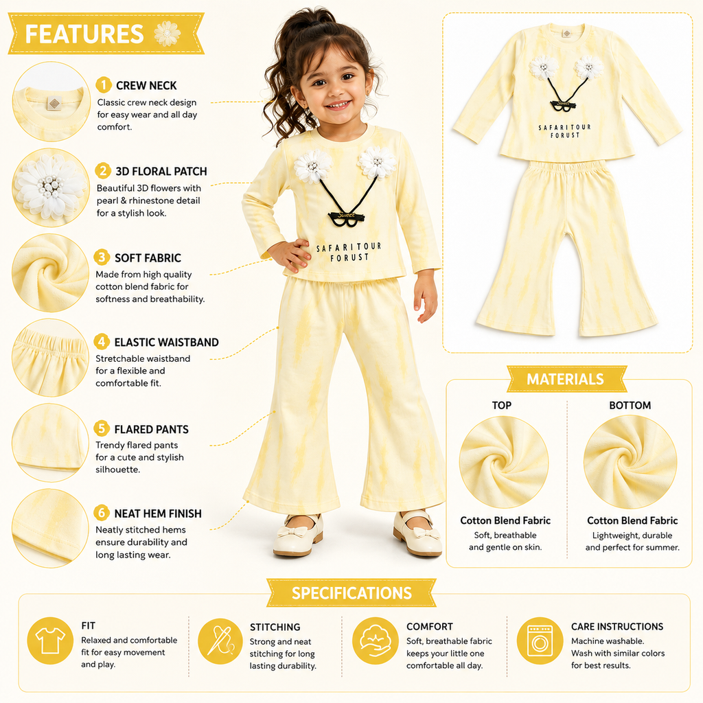 Baby Girls 2 Piece Floral Outfit Set