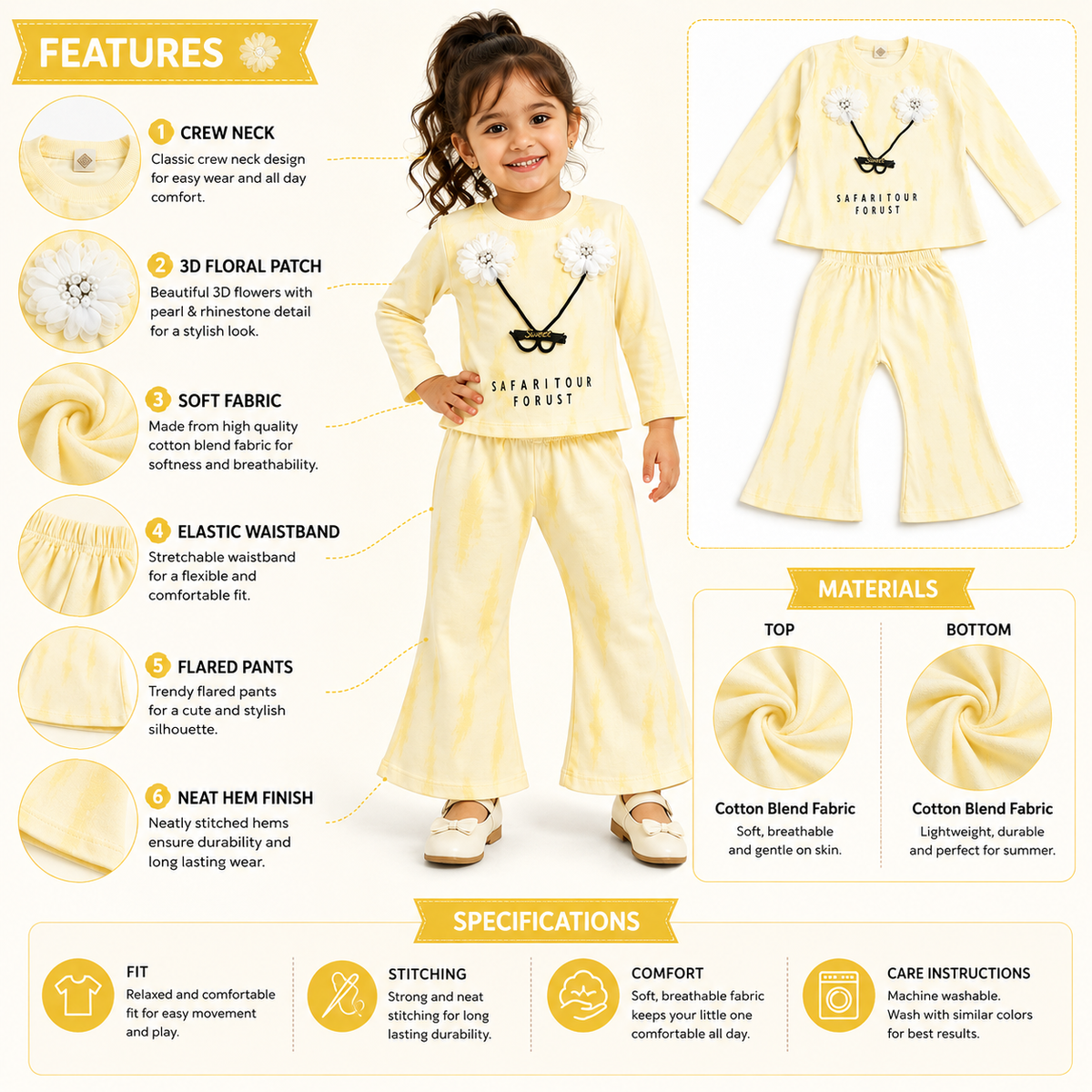 Baby Girls 2 Piece Floral Outfit Set