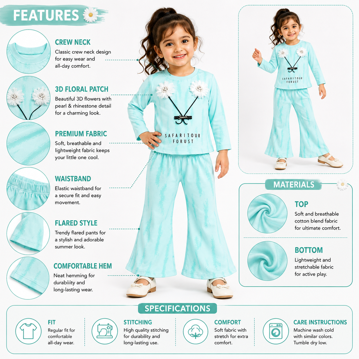 Baby Girls 2 Piece Floral Outfit Set