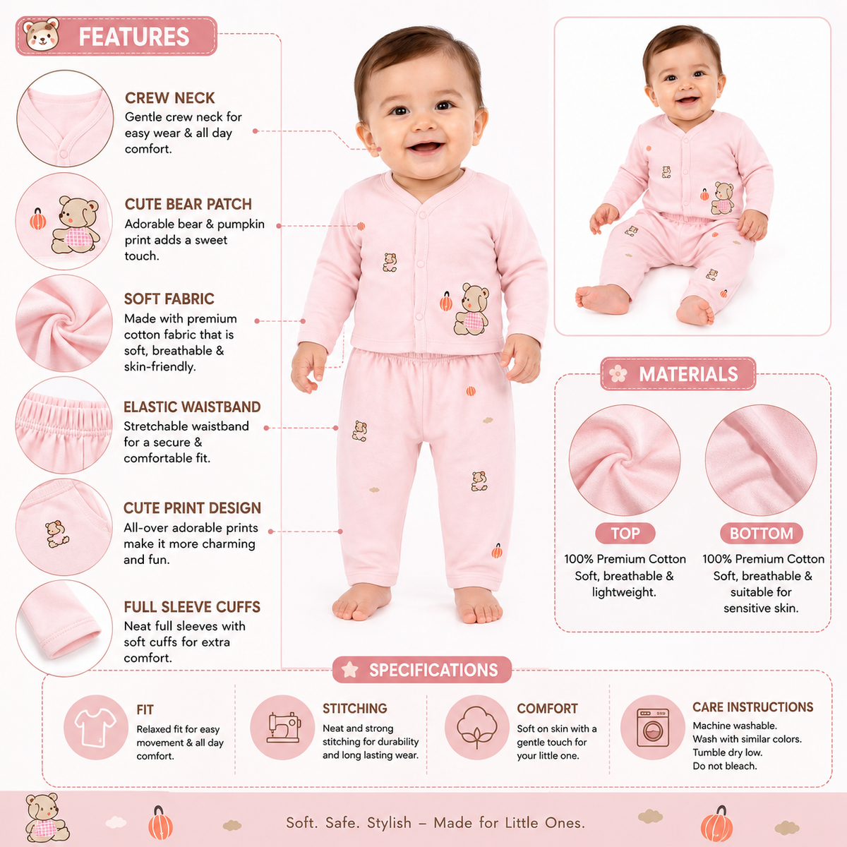 Newborn Baby Bear 2-Piece Outfit Set