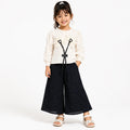 Girls 2-Piece Summer Outfit Set – Floral Top & Wide-Leg Pants