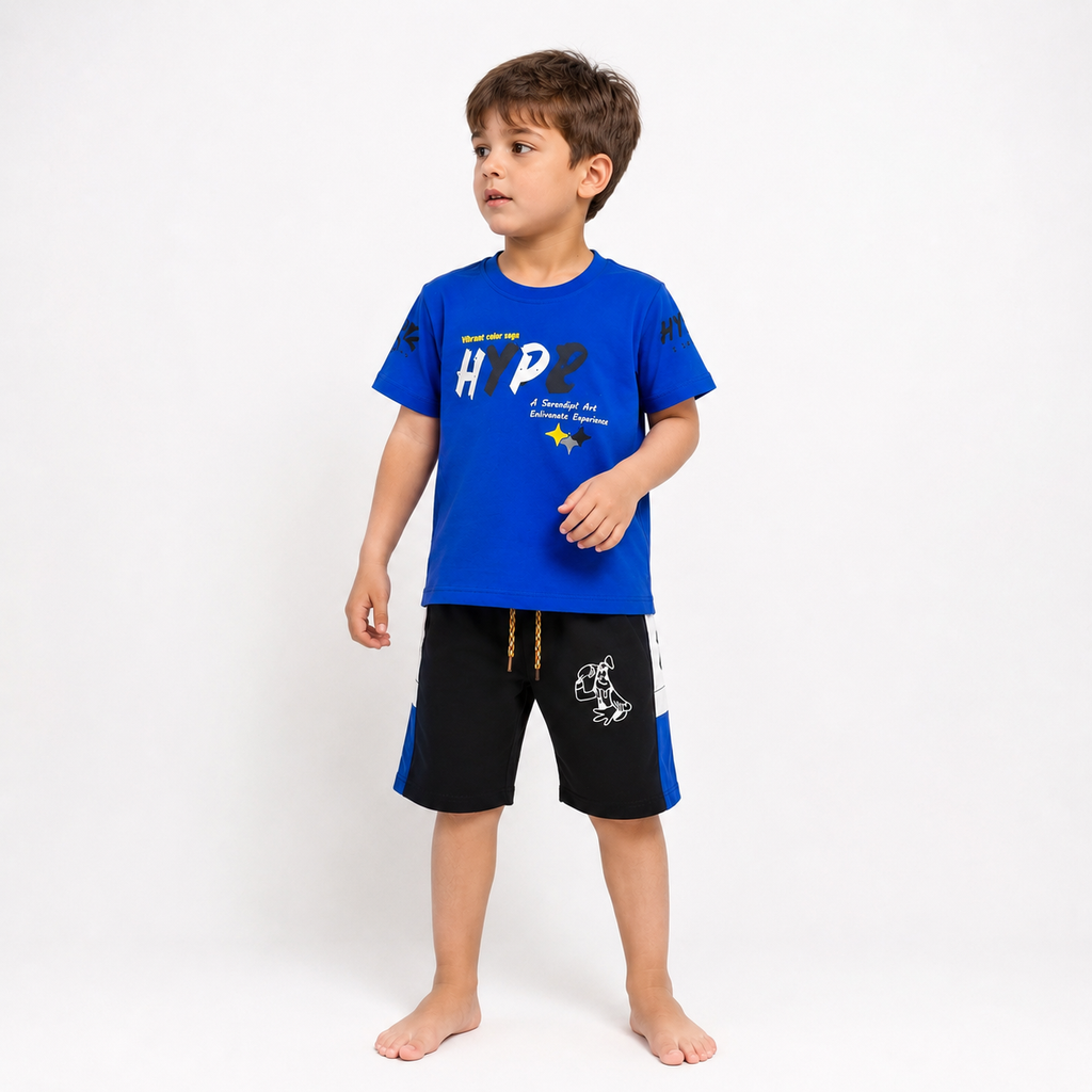 Boys Letter Print T-Shirt and Shorts Set – Kids Everyday Outfit