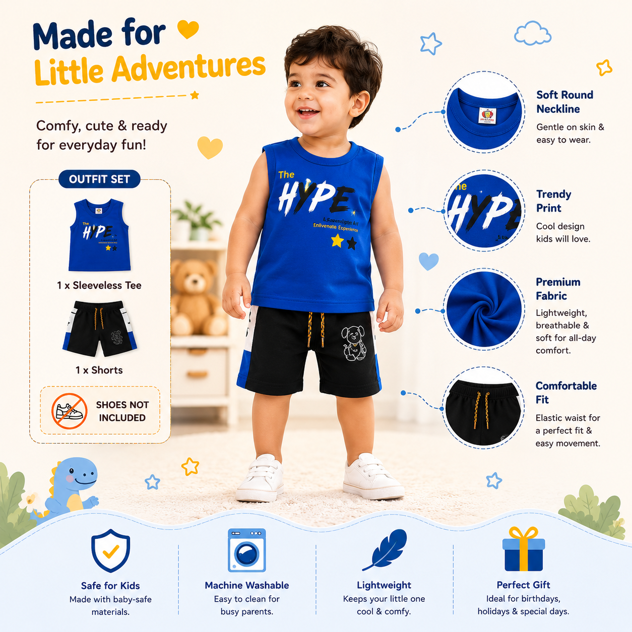 Boys Letter Print T-Shirt and Shorts Set – Kids Everyday Outfit