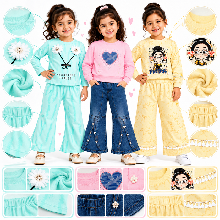 Girls 3-Piece Bundle for Girls | Tops & Pants Sets