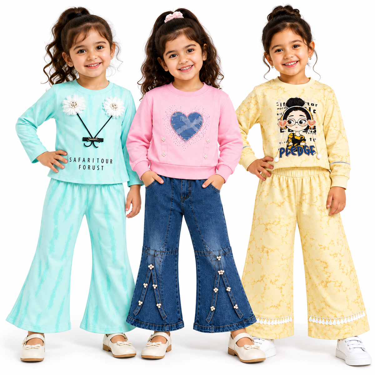 Girls 3-Piece Bundle for Girls | Tops & Pants Sets