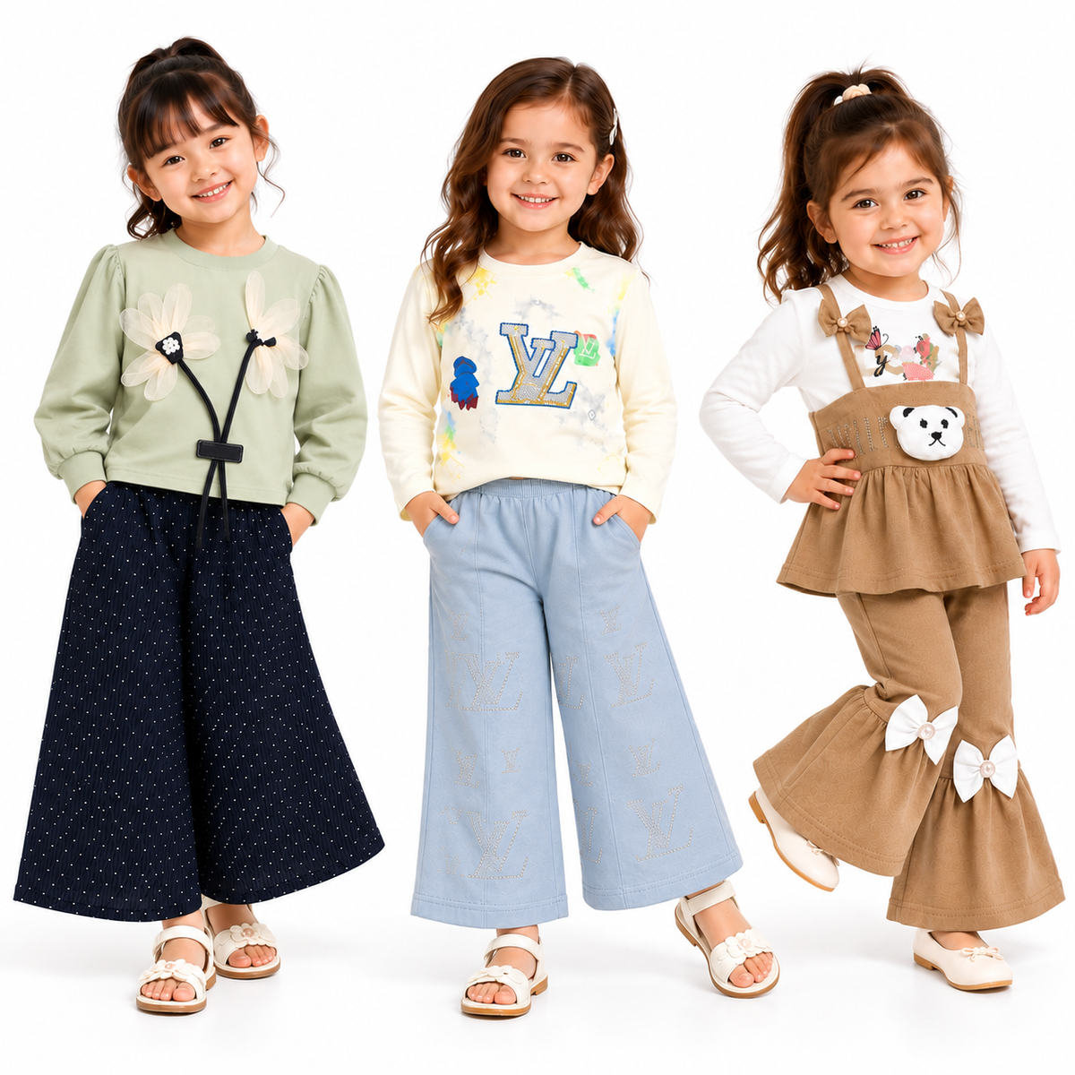 Girls 3-Piece Outfit Bundle for Girls | Tops & Pants Sets