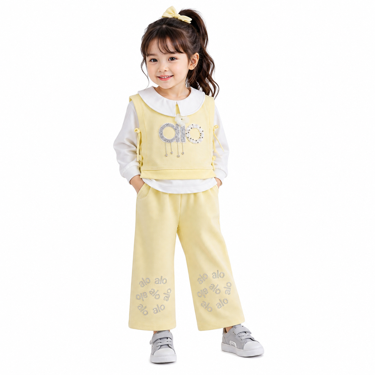 Girls 3-Piece Vest & Wide-Leg Pants Set – Cute Casual Outfit for Girls 01